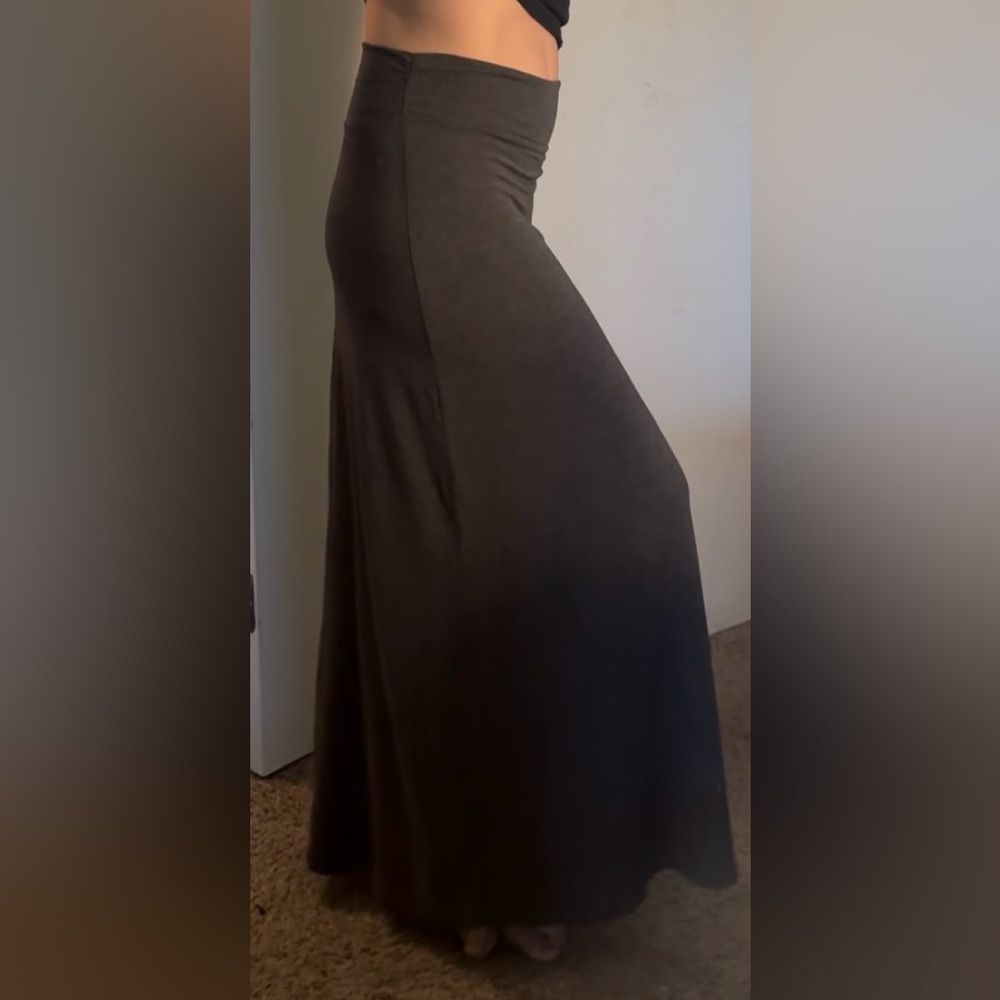 Zenana Outfitters Charcoal Maxi Skirt